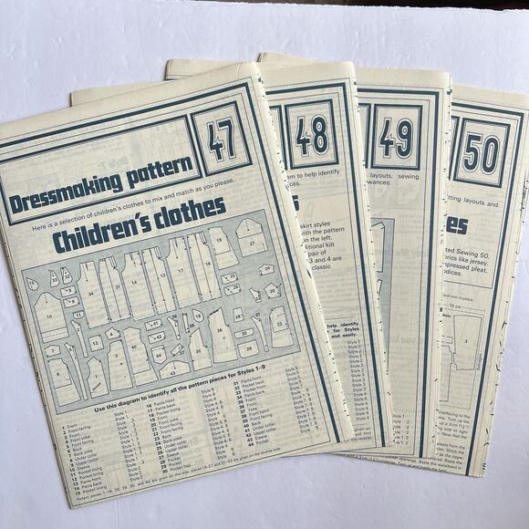 Vintage Designer Sewing Patterns Lot Of 4 Childrens Clothes Skirts Coats Dresses - Picture 1 of 13